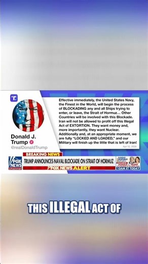 BREAKING: Trump announces MAJOR ACTION in the Strait of Hormuz #foxnews #news #us #fox