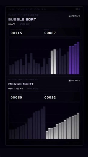 Bubble Sort vs Merge Sort Animation | Visual Comparison ⚡