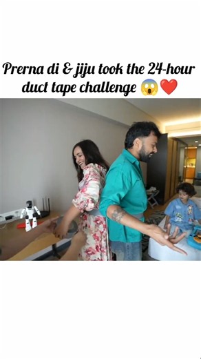 Prerna di & jiju took the 24-hour duct tape challenge 😂❤️ @triggeredinsaan #liveinsaan #shorts