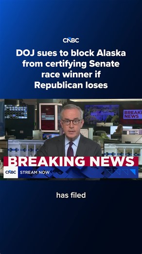 DOJ sues to block Alaska from certifying Senate race winner if Republican loses