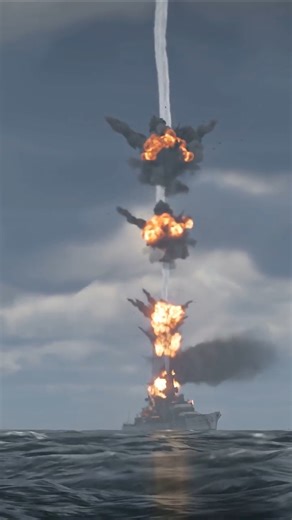 Guided missiles pursuit impact burn warship at sea ⚡ #missile #naval #ship #sea #impact #strike #sim