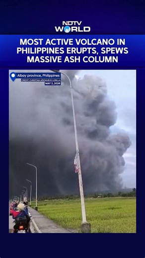 Philippines News | Most Active Volcano In Philippines Erupts, Spews Massive Ash Column