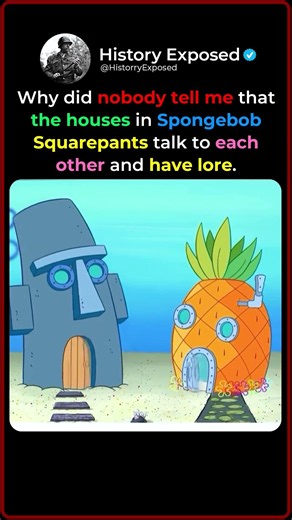 In SpongeBob The Houses Actually Talk To Each Other 🪨😂