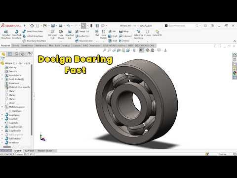 SolidWorks Bearing Design | Radial Ball Bearing Using Toolbox