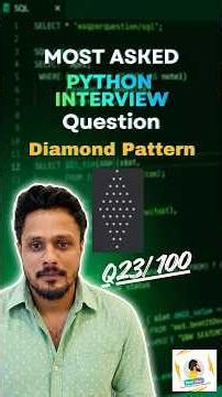 Print Diamond Pattern in Python 💎 (Interview Q23/100)