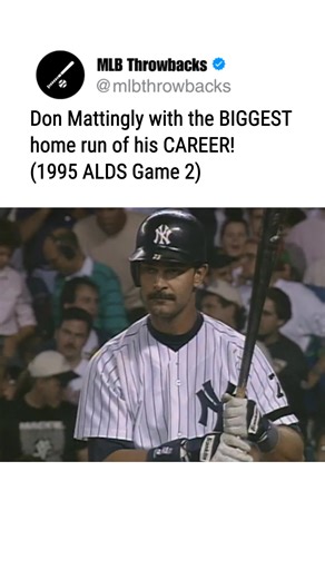 ABSOLUTE CHAOS! Don Mattingly with the BIGGEST home run of his CAREER in Game 2 of the 1995 ALDS — pure clutch, timeless legend energy. Yankees lore made in one swing. Who else remembers screaming at the TV? #DonMattingly #Yankees #ALDS #baseball | MLB Throwbacks