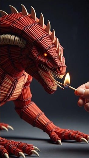 Reptilian Alien Made of Matchsticks 😱🔥