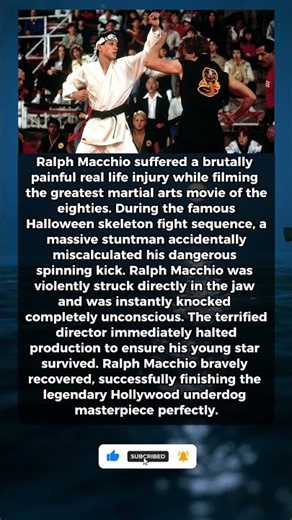 Ralph Macchio Was Actually Knocked Unconscious By A Real Kick In The Karate Kid.. #ytshorts