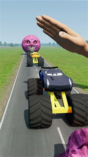 Big & Small Cars vs Giant Hand Slap - BeamNG.Drive