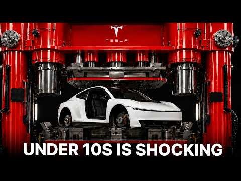 Elon Musk Giga Texas Reveals New Machine Built Car Under 10s!