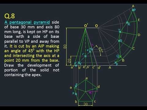 Development of lateral surfaces -Q.8 - Pentagonal Pyramid | Concepts with GK