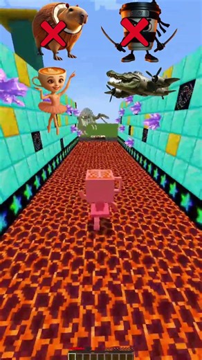 This Minecraft Lava Challenge is CURSED! 😱🔥 Who will survive? 🐹☕️💃🐊 #Minecraft