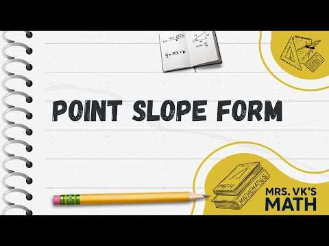 Point Slope Form | Graphing | Slope Intercept