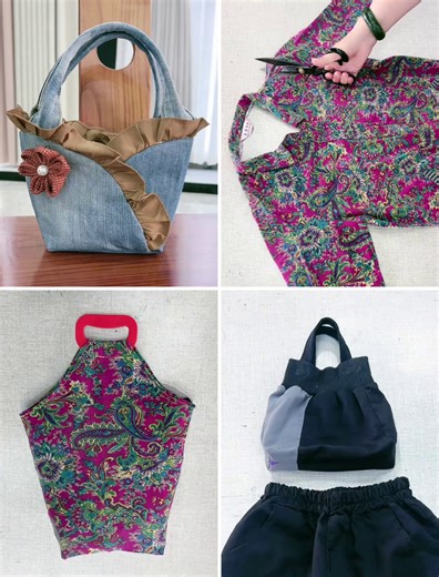 Upcycled Old Clothes into Designer Bag Patterns :) | Simple Crafts