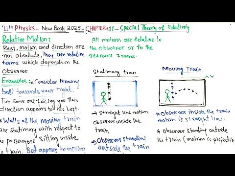 Relative Motion | Chapter 11 Special Theory of Relativity | Class 11 Physics New Book PCTB 2025