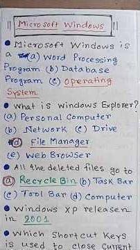 Microsoft Windows Objective Questions and Answers l MS Windows MCQs #shorts #microsoft #windows