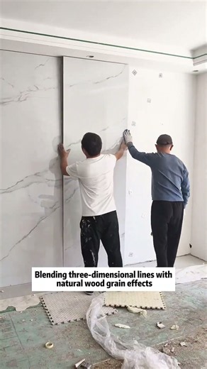 WPC wall panel feature wall installation projects. Interior wall panel factory. #chinasupplier