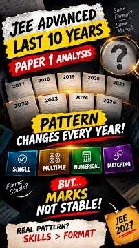 JEE Advanced Last 10 Years: The REAL Paper 1 Pattern Nobody Talks About! 🔥
