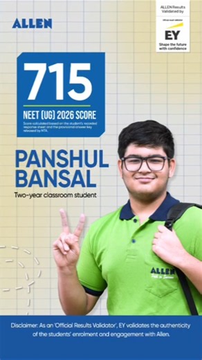 🏆 715/720 in NEET 2026! Meet ALLEN Champion Panshul Bansal 🔥#neetresult