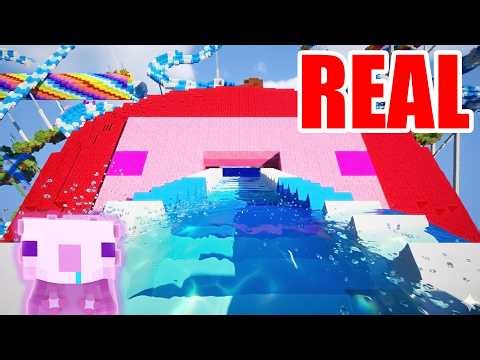 Realistic Axolotl Water Slide! | MINECRAFT 4K