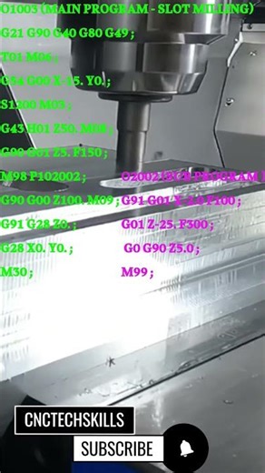 How to Simplify Slot Milling with M98 CNC Sub-Programs! #cnc #usa #shorts #ai #machine #new #foryou
