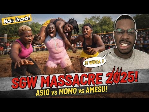 SGW MASSACRE 2025! ASIO vs MOMO vs AMESU! Triple Threat Match! | Nate Reacts To SGW Uganda Wrestling