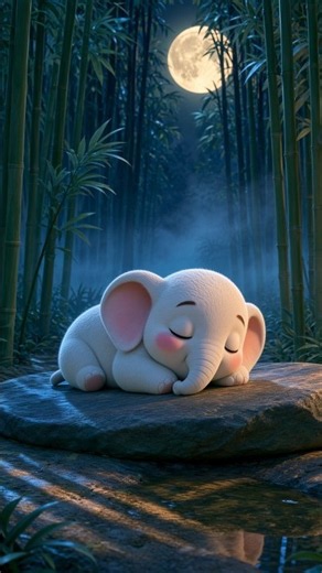 月夜の竹林で、そっとおやすみ | ねんねゾウBGM