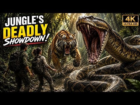 Giant Python vs Tiger | Ultimate Jungle Battle | Massive Snake Attacks Tiger in the Wild