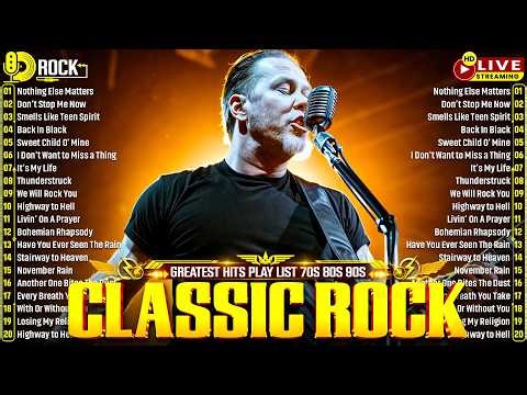 Metallica, Aerosmith, Bon Jovi, AC/DC, Nirvana, Queen 🔥 Classic Rock Songs 70s 80s 90s Full Album