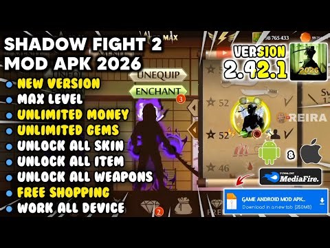 SHADOW FIGHT 2 MOD APK V2.42.1 Terbaru 2026 - Unlimited Money, Unlimited Energy & Level Max