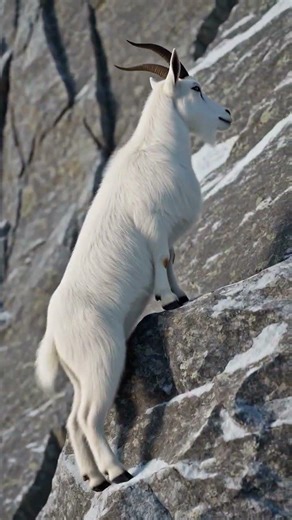 Only Goats Can Do This 🐐 Cliff Goats #mountaingoat #wildlife