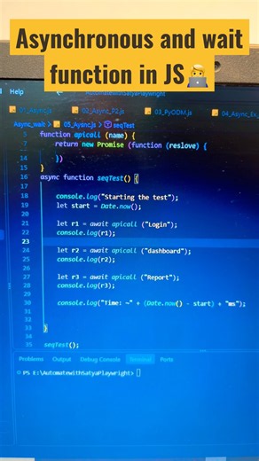 Software automation Async/await function in javascript #javascript #playwright #coding #codingshorts