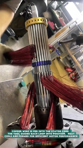 Stator Coil Winding Process using Guided Rod Tool for Precise Motor Configuration