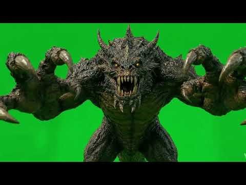 Realistic Giant Monster Green Screen VFX | Horror Creature Attack Animation | 4K