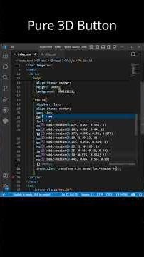 Pure 3D Button Using Only HTML & CSS #frontendcourse #uidesignlearning #css