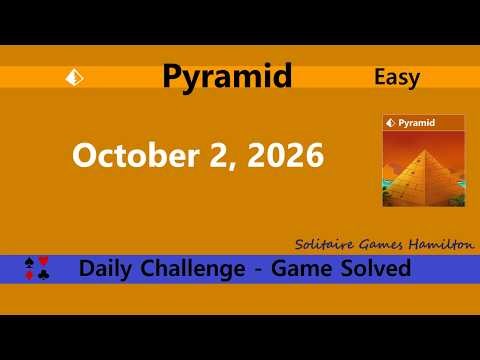 Microsoft Solitaire Collection | Pyramid Easy - October 2, 2026 | Daily Challenges
