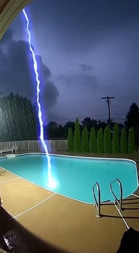 Lightning Strike Destroys Backyard Pool