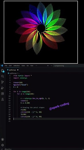 Creating Stunning Flower Designs with Python #python #programming #coding #javascript