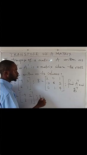 🔥 TRANSPOSE OF A MATRIX in 30 Seconds! 🔄📊 (Rows ➡️ Columns!)