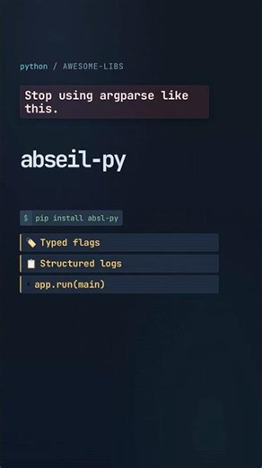Stop Using argparse for Every Python CLI 🐍|Try abseil-py 🚀#python #abseilpy #coding