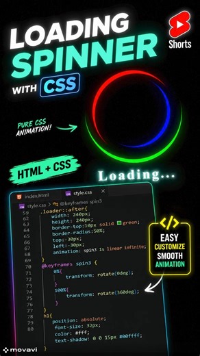 CSS Loading Animation 🔥 #shorts | Simple HTML CSS Project for Beginners | Easy CSS Animation