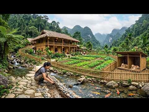 The Girl Builds a Beautiful Cabin, Aquarium and 500m² Garden For Her Dream Off-Grid Life