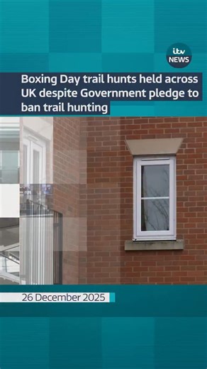 Boxing Day trail hunts held across UK despite Government pledge to ban trail hunting #itvnews | ITV News