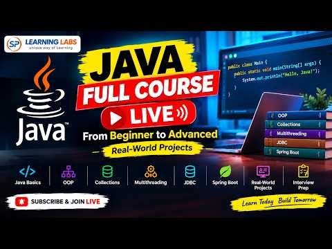 🔴 JAVA FULL COURSE LIVE 2026 | From Beginner to Advanced | Real-World Projects
