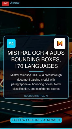 Mistral OCR 4 Adds Bounding Boxes, 170 Languages #Shorts