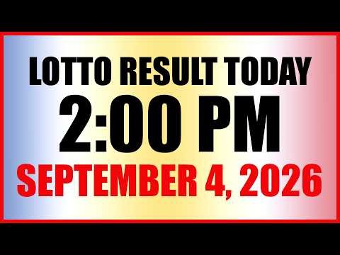 Lotto Result Today 2pm Draw September 4, 2026 Swertres Ez2 PCSO