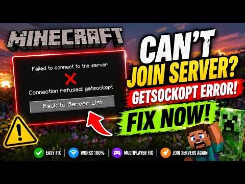 Minecraft Failed to Connect to Server Fix | Connection Refused Getsockopt (Easy Fix 2026)