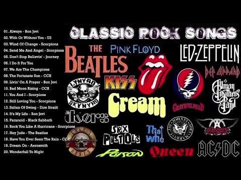 Top 500 Classic Rock Songs 70s 80s 90s - Bon Jovi, Guns N' Roses, Aerosmith, Nirvana, Metallica, U2