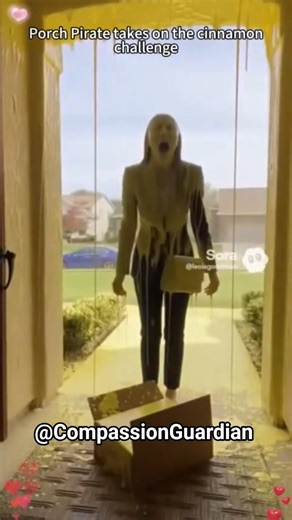 Porch exploding package box with glitter #porchpiratecaught#glitter#package#prank#fyp#explodingbox