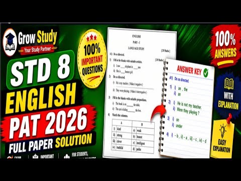 Class 8 English PAT Full Explanation | Maharashtra Board | Easy Notes + Answers 2026
